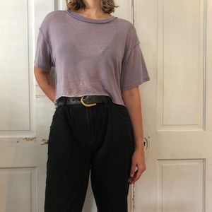 free people soft purple cropped tee
